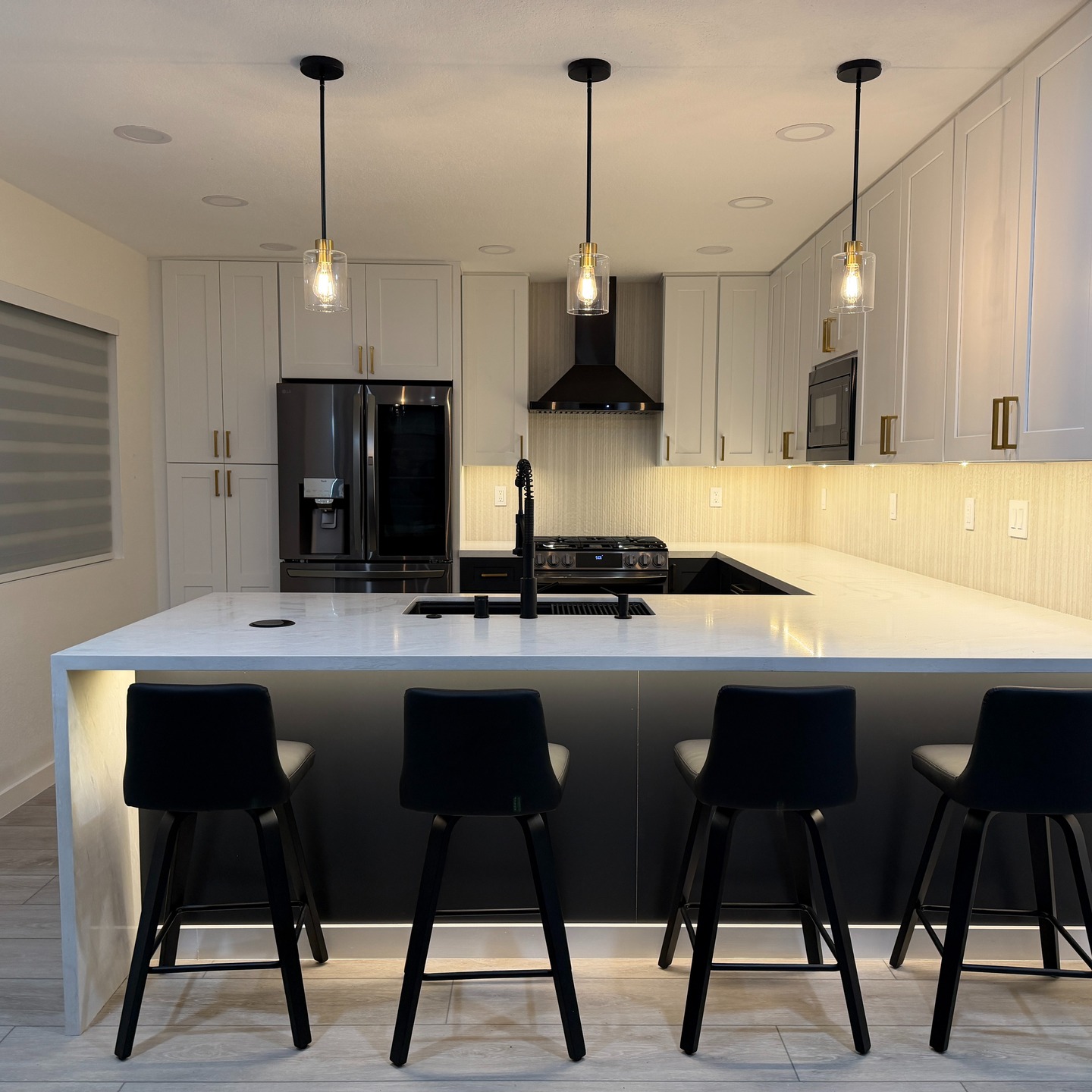 Completed kitchen remodel from Bena Builders Instagram